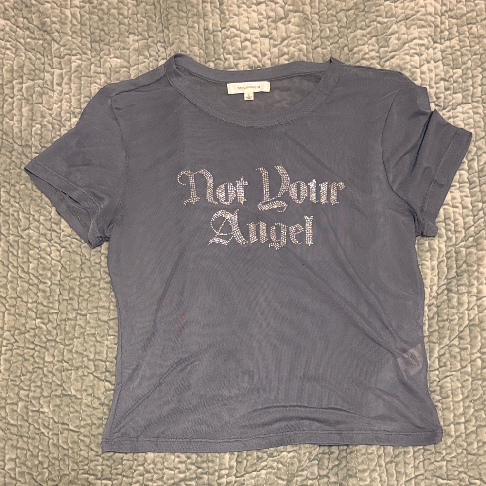 Not Your Angel Graphic Tee - Blue